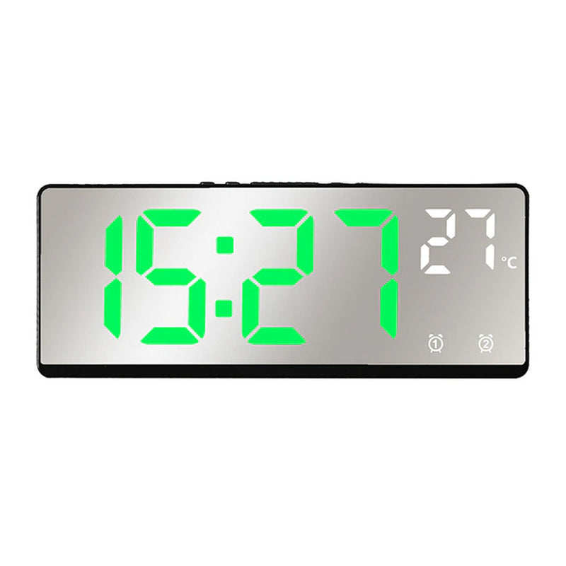 Voice Control Digital Alarm Clock Temperature Dual Alarm Snooze Desktop Table Clock Night Mode 12/24H LED Clock Watch