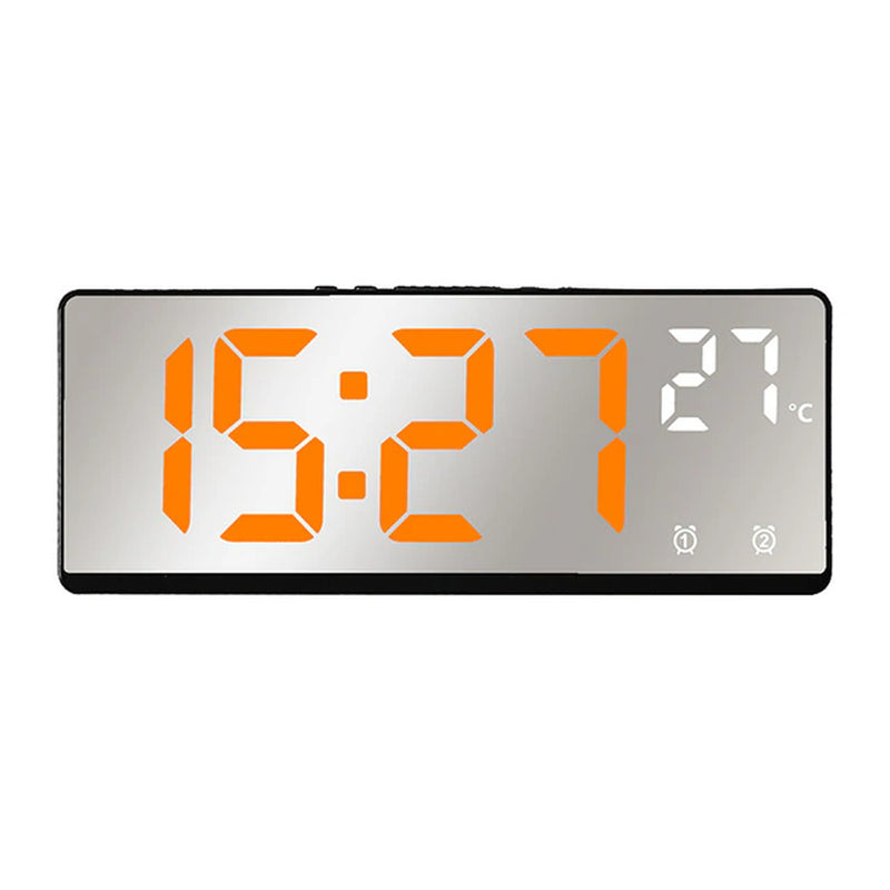 Voice Control Digital Alarm Clock Temperature Dual Alarm Snooze Desktop Table Clock Night Mode 12/24H LED Clock Watch