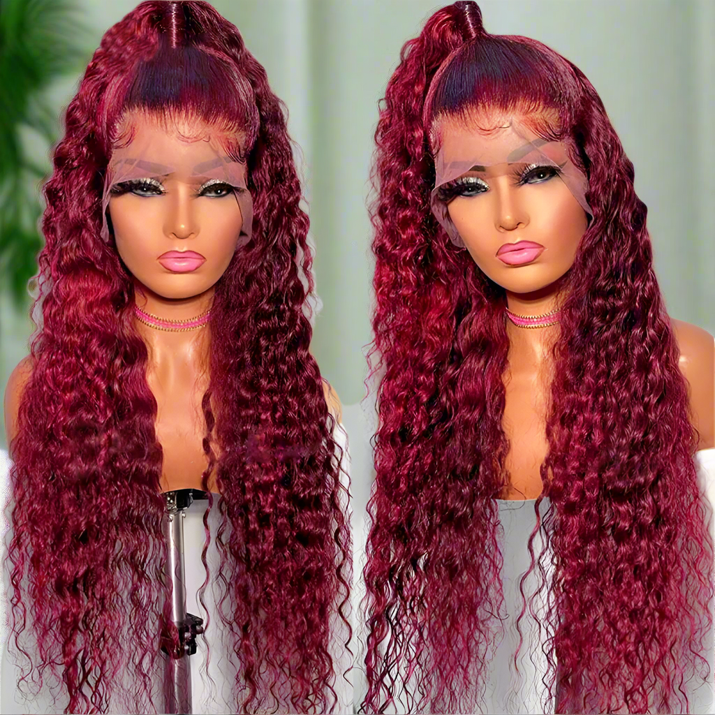 Burgundy Deep Wave Lace Wig