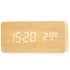 Wooden Digital Alarm Clock, LED Alarm Clock with Temperature Desk Clocks for Office,Bedside Clock