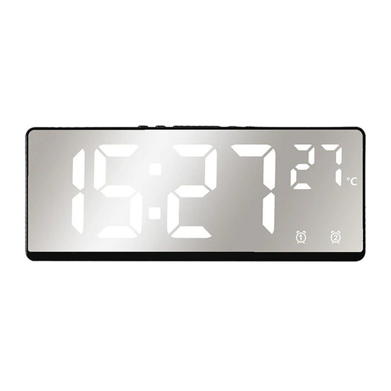 Voice Control Digital Alarm Clock Temperature Dual Alarm Snooze Desktop Table Clock Night Mode 12/24H LED Clock Watch