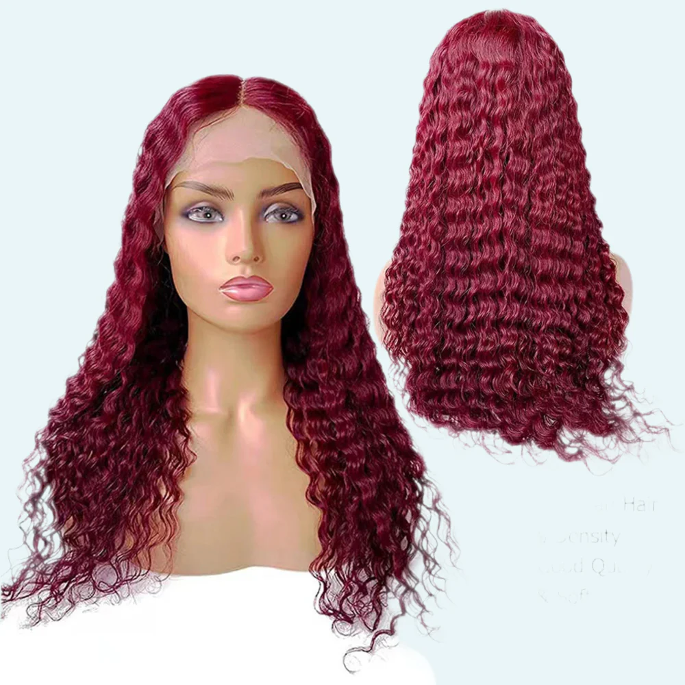 Burgundy Deep Wave Lace Wig