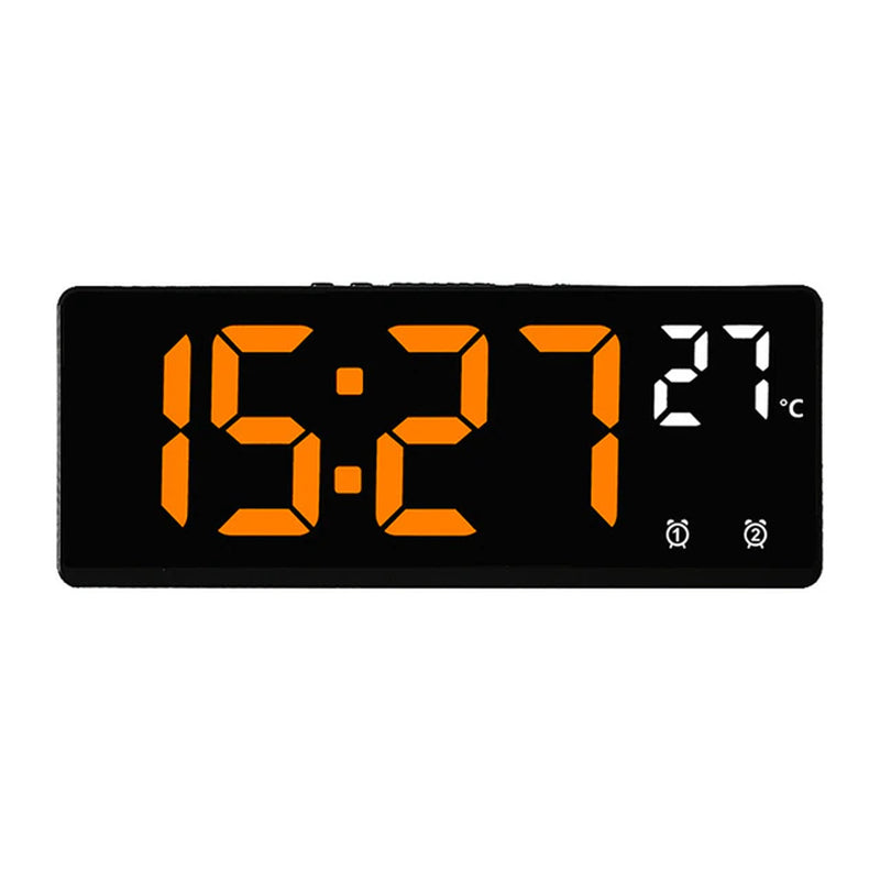 Voice Control Digital Alarm Clock Temperature Dual Alarm Snooze Desktop Table Clock Night Mode 12/24H LED Clock Watch