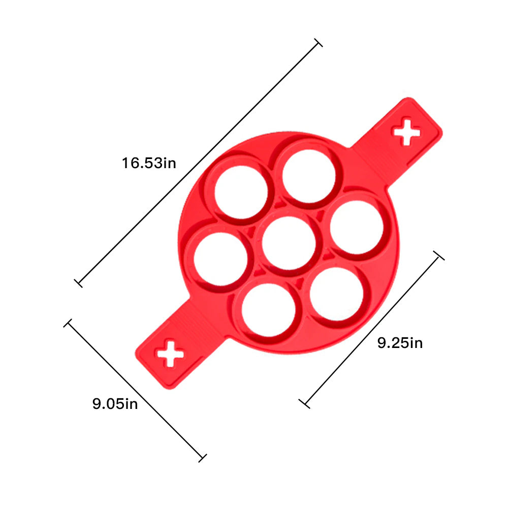 Silicone Pancake Maker Multiple Shapes 7 Holes Nonstick Baking Mold Ring Fried Egg Molds for Family Cooking Kitchenware Gadgets