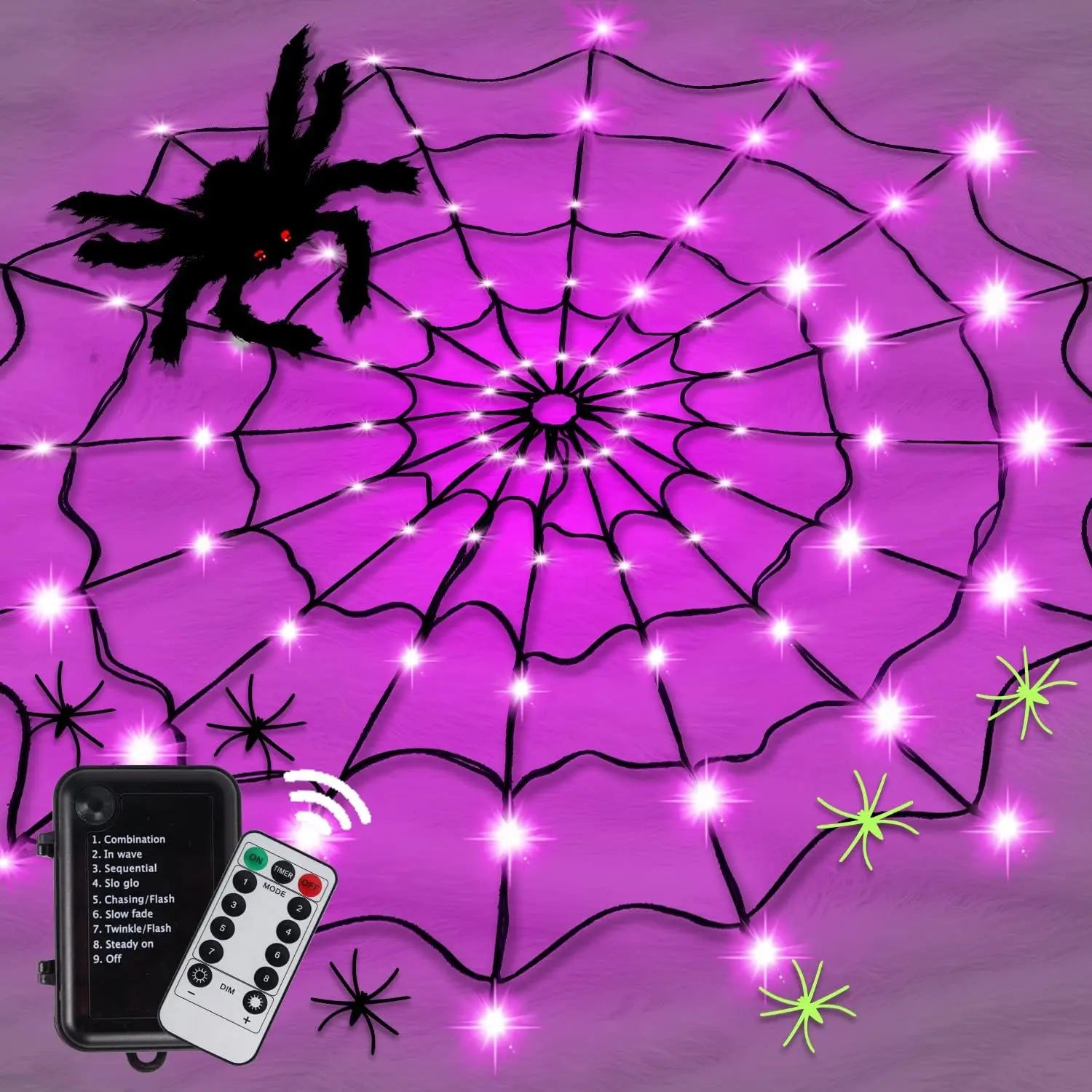 Halloween Glowing Spider Web Lights