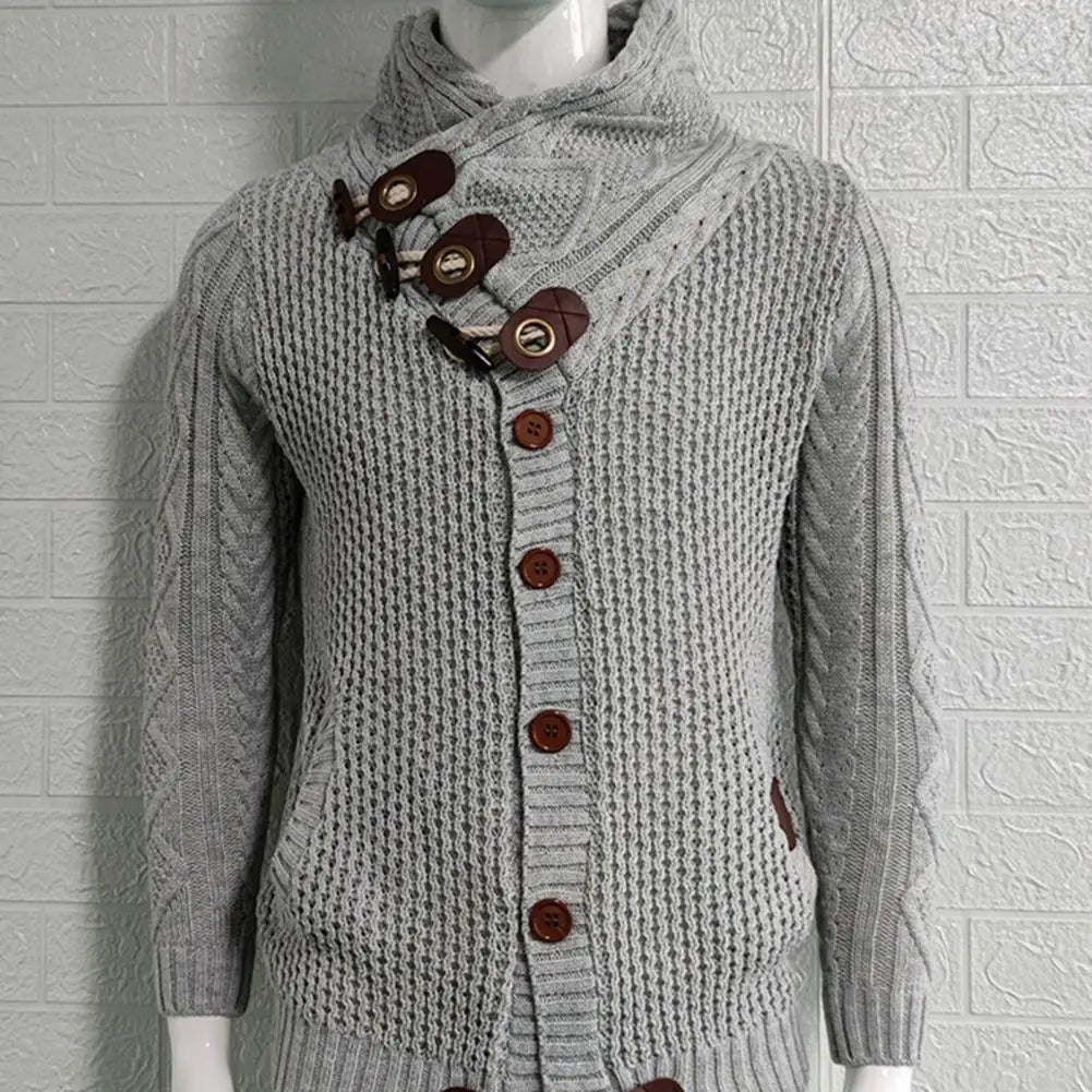 Soft Knit High Collar Men’s Cardigan