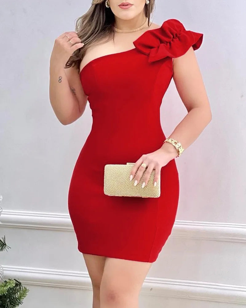 Chic Red Mini Party Dress