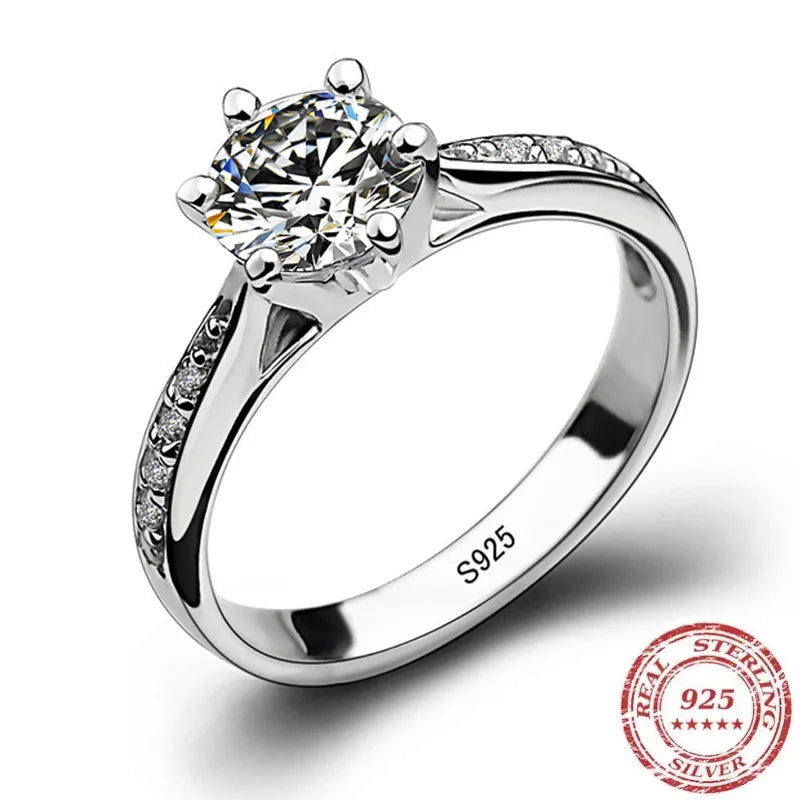 Classic Sterling Diamond Ring