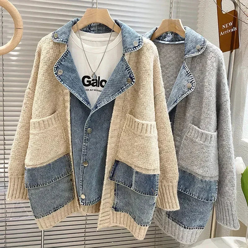 Cozy Denim Sweater Cardigan