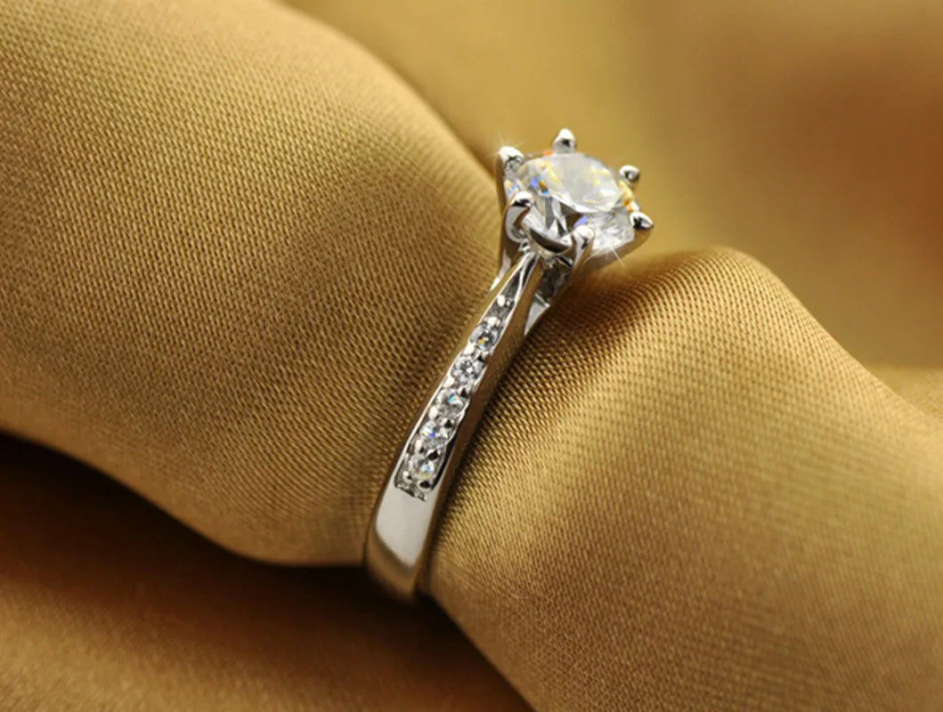 Classic Sterling Diamond Ring