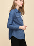 Korean Denim Elegance Blouse