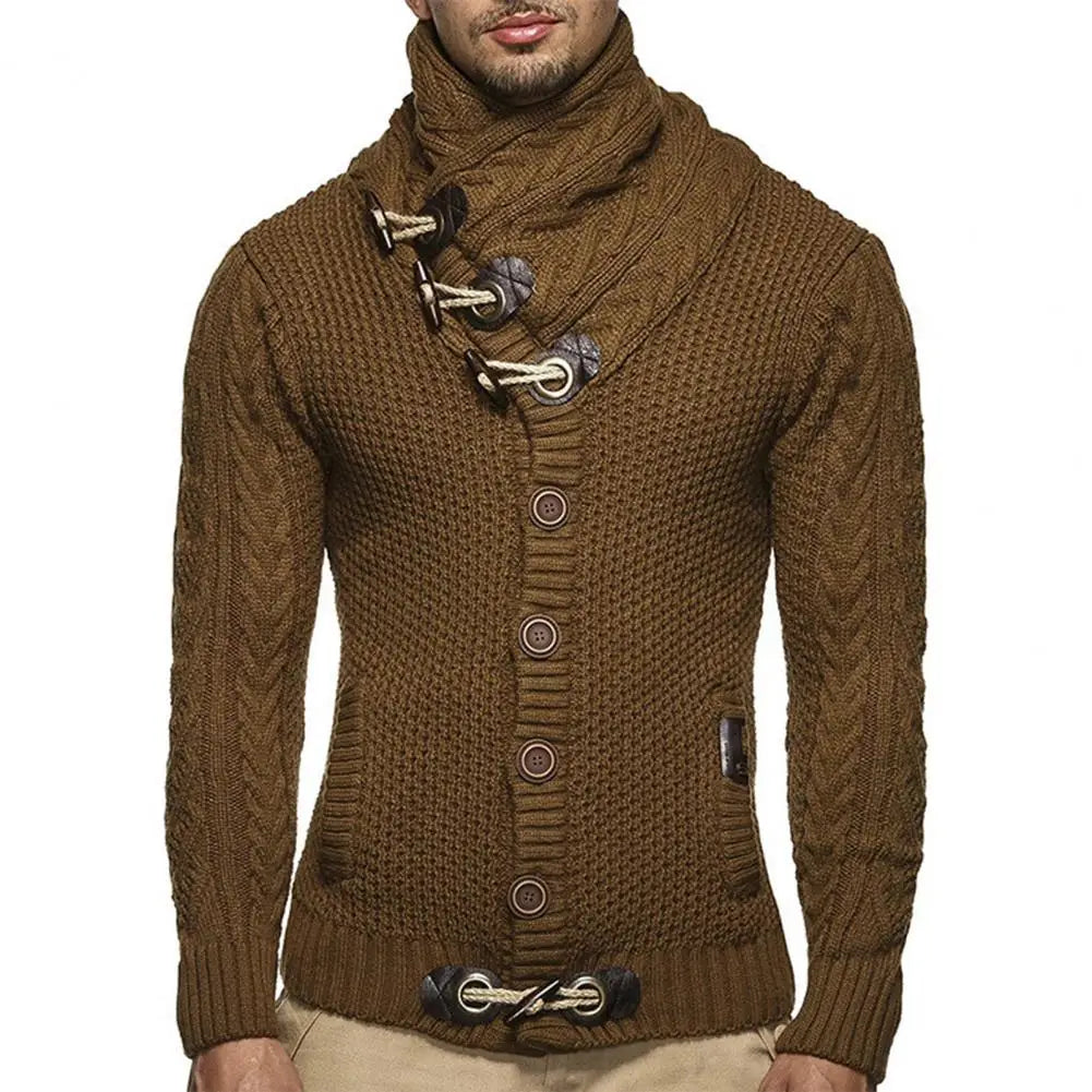 Soft Knit High Collar Men’s Cardigan