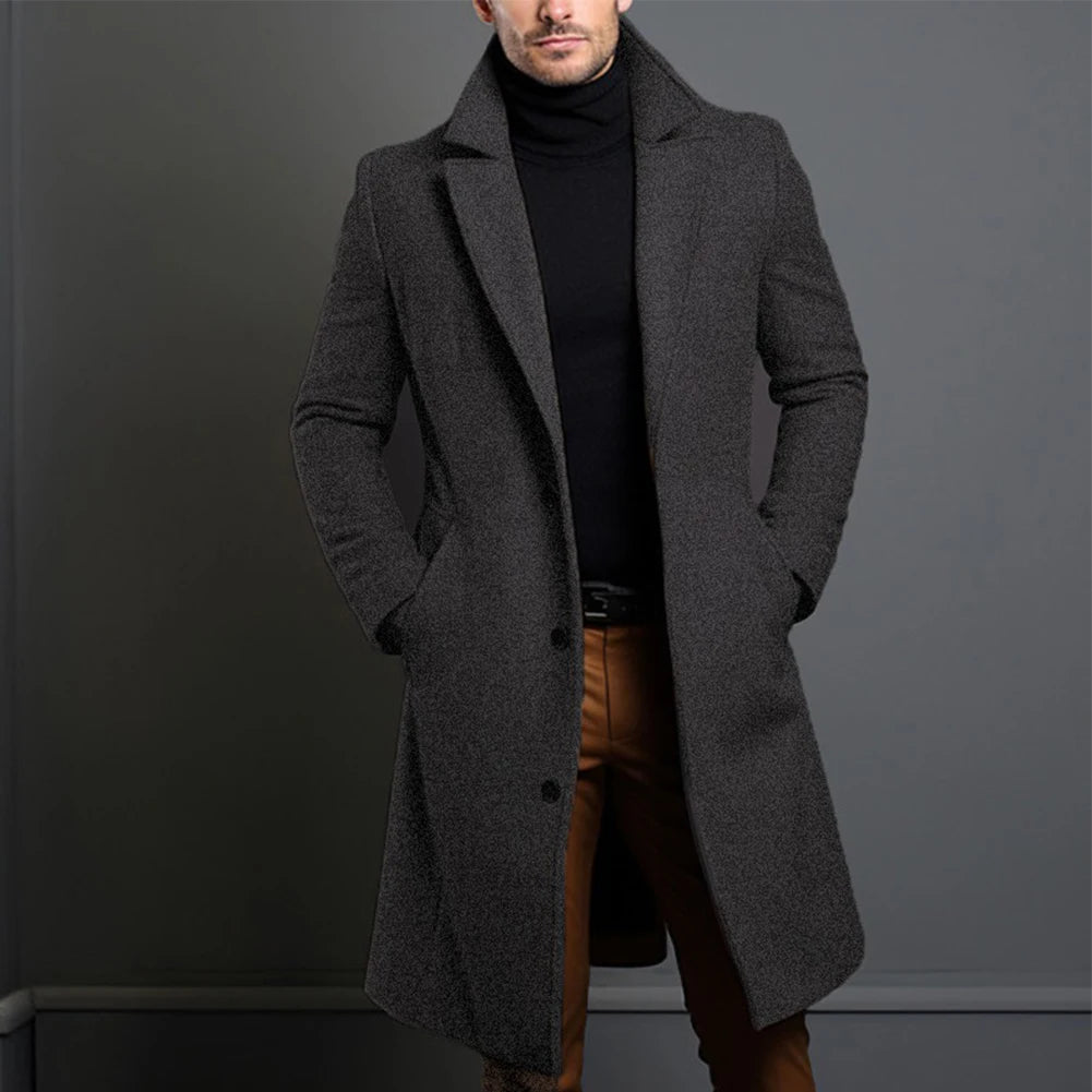 Men's Winter Wool Trench Coat