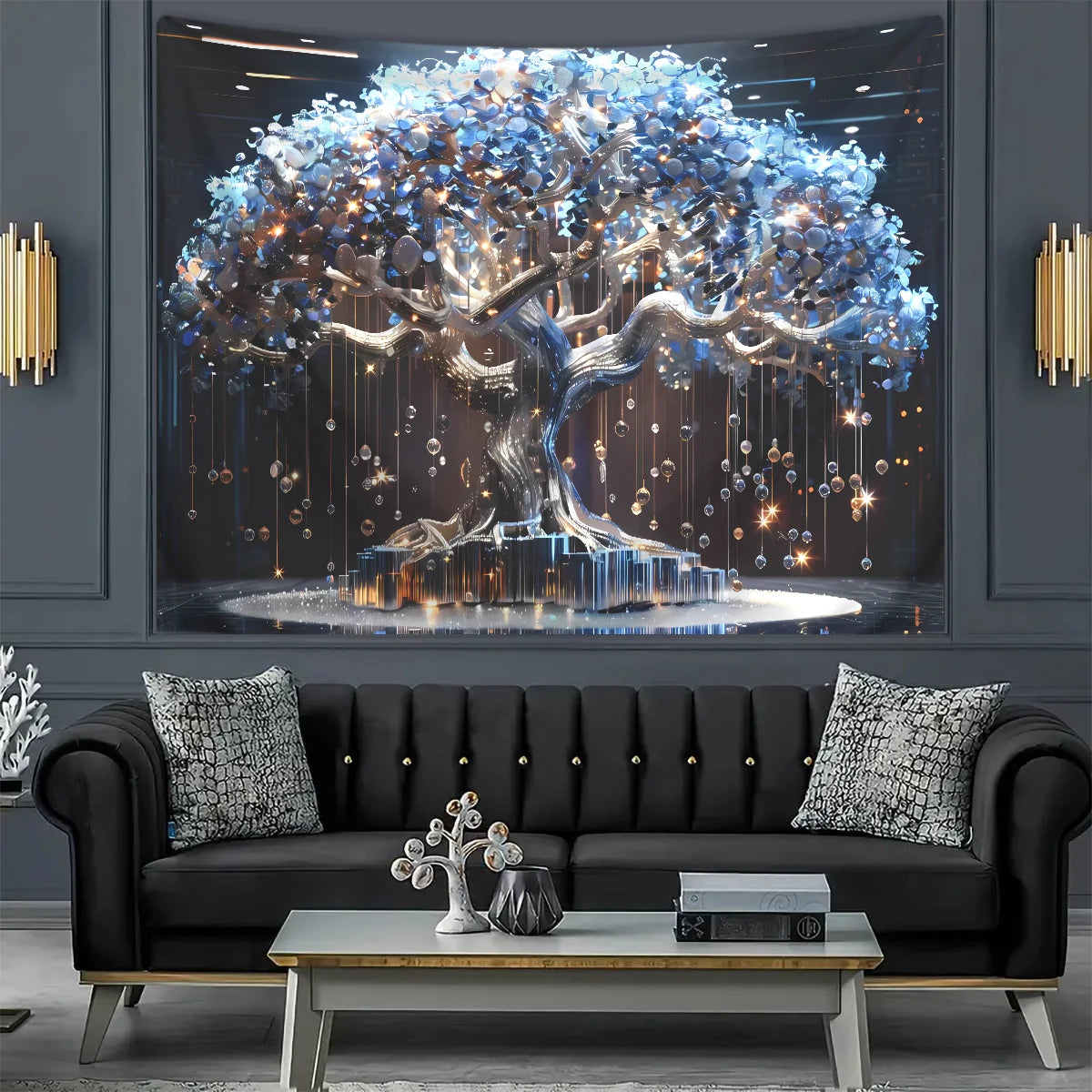 Mystic Wish Tree Tapestry Art