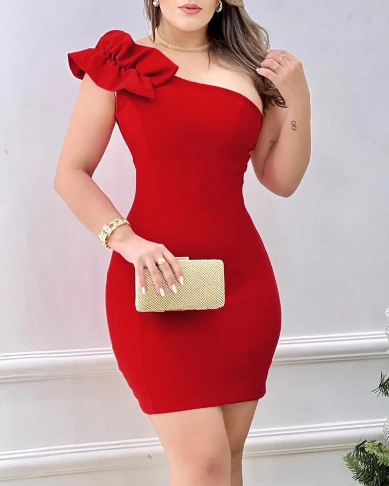 Chic Red Mini Party Dress