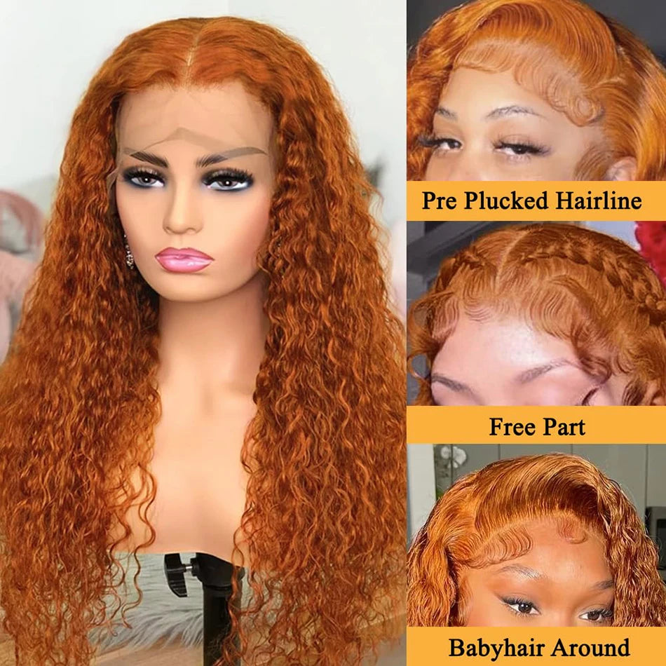 Wiggogo Orange Ginger Curly Wig