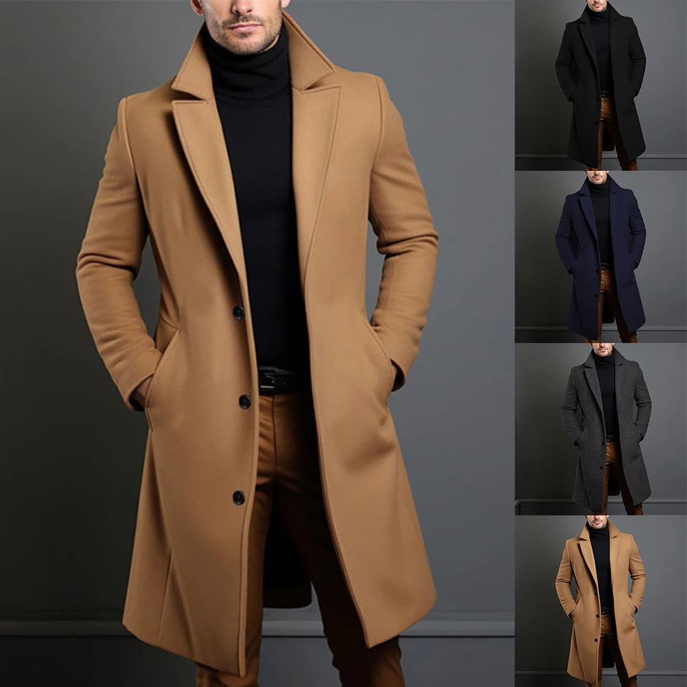 Men's Winter Wool Trench Coat