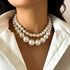 Goth Pearl Choker Necklace Set