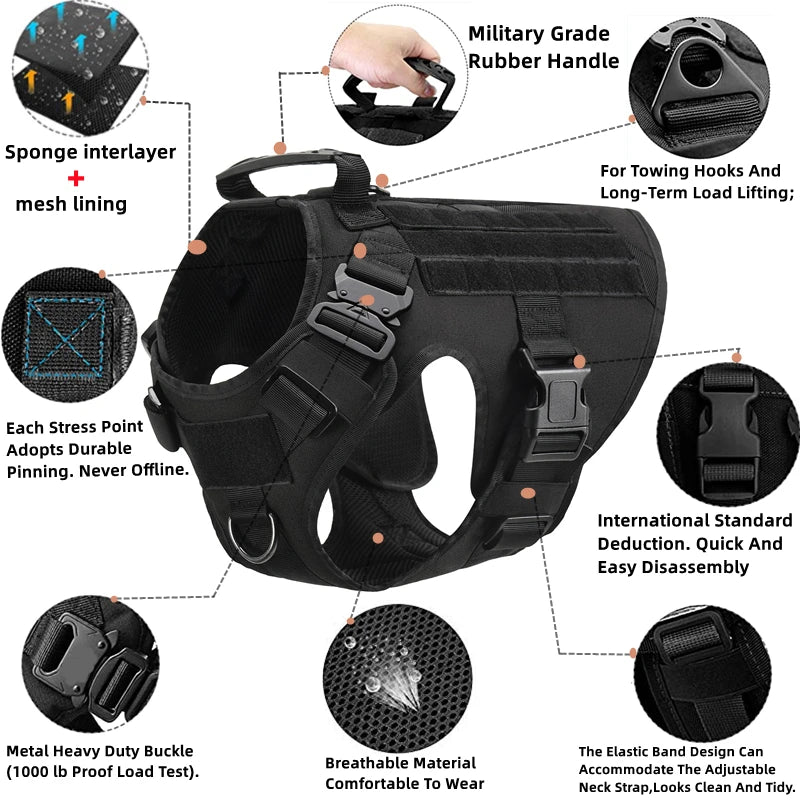 Ultimate Tactical Dog Harness Set