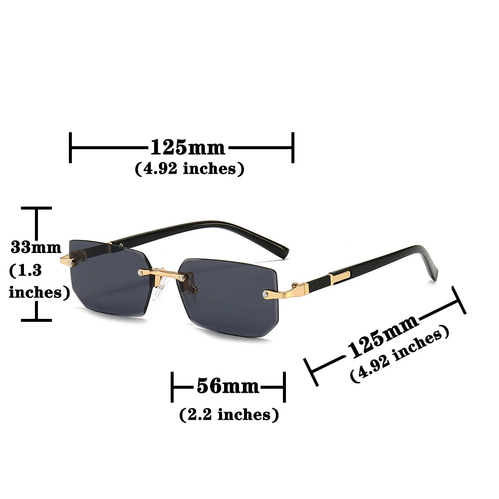 Fashion Square Rimless Sunglasses