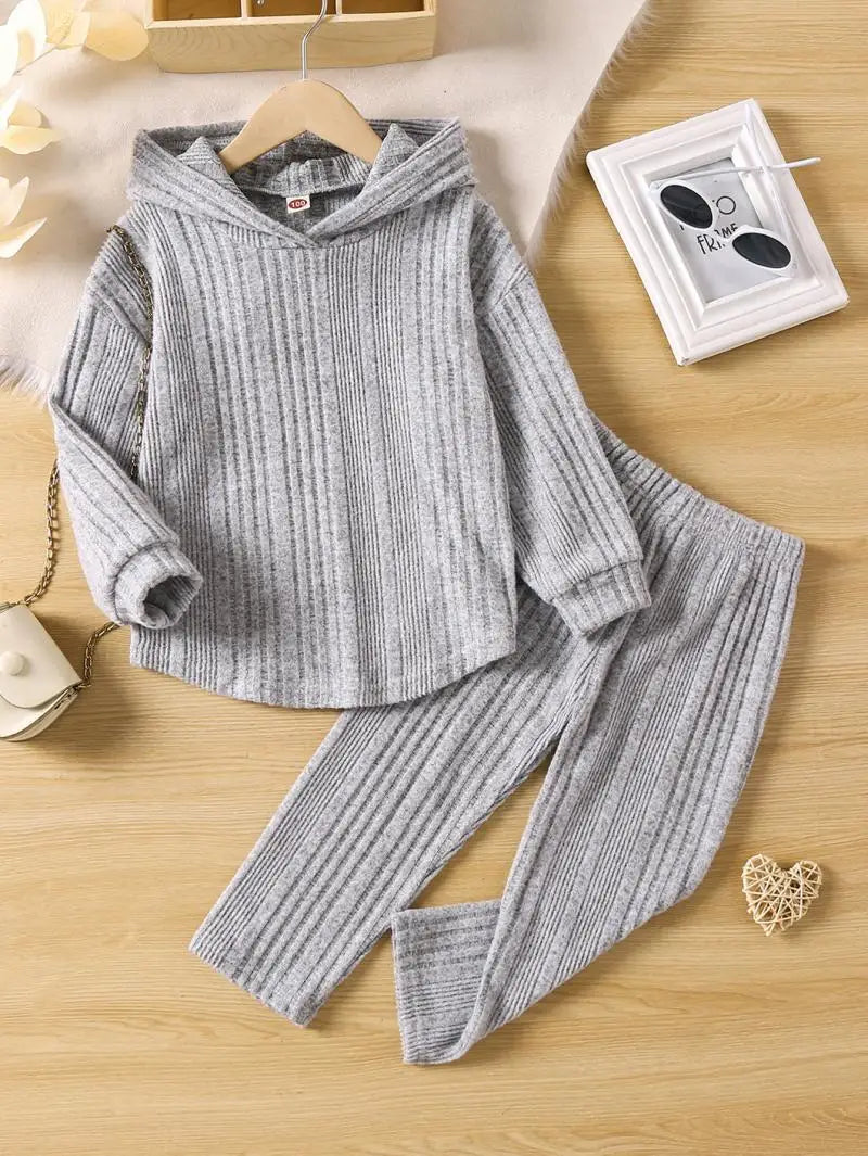 Girls Cozy Hoodie Sportswear Set