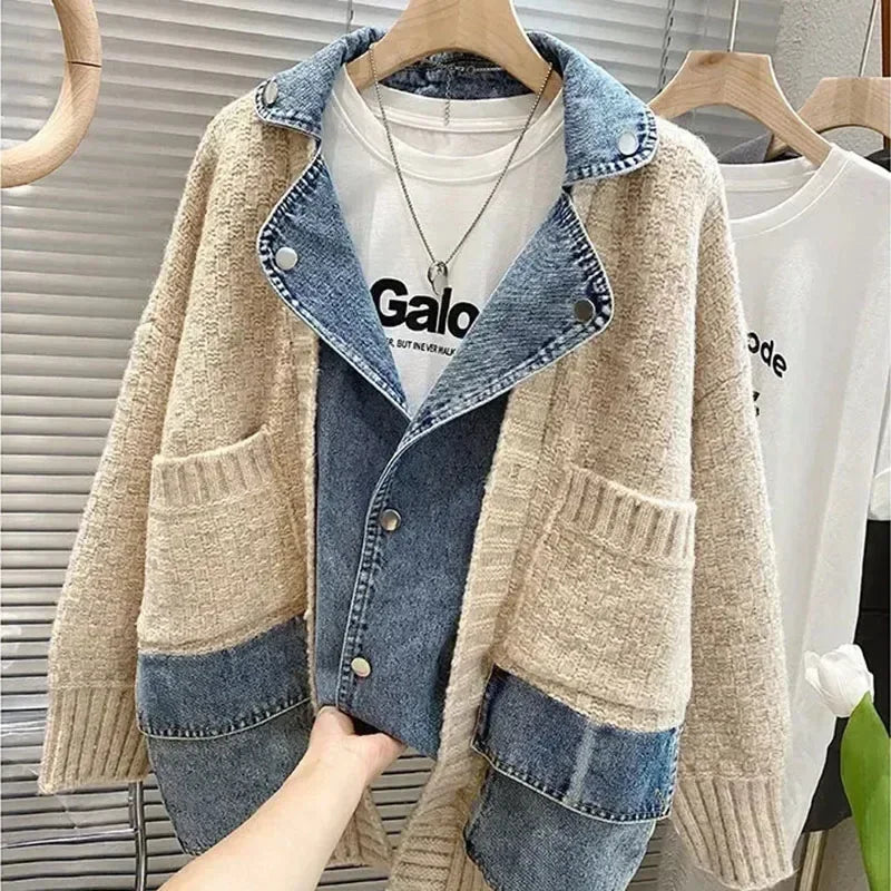 Cozy Denim Sweater Cardigan