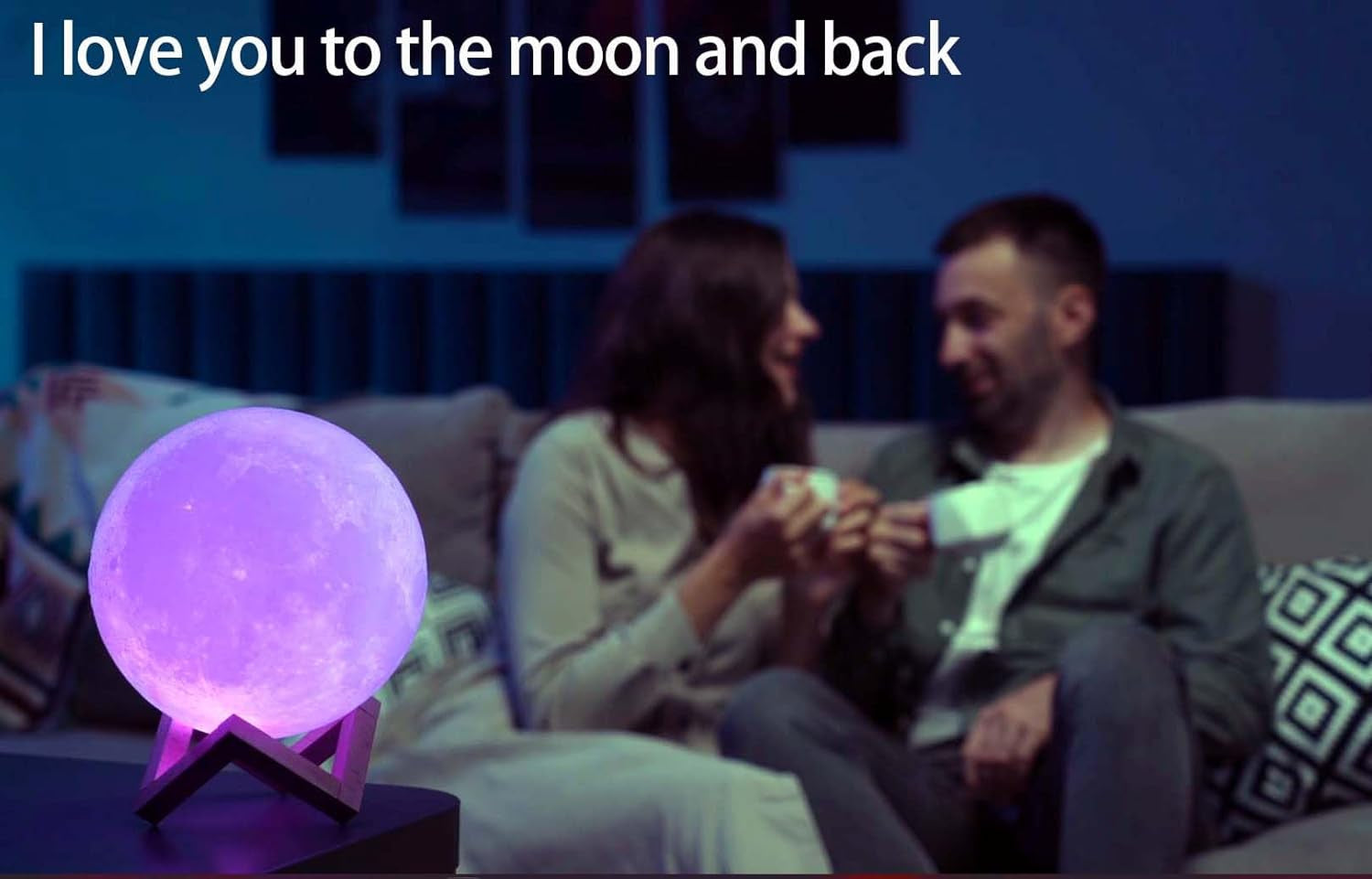 Moon Lamp 2024 Upgrade 128 Colors with Timing- 3D Printing Moon Night Light for Kids Adults- Valentines Day Gifts for Kids/Her/Women- Wooden Stand & Remote/Touch Control