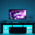 Glossy LED TV Stand for 65 70 Inch Tvs, Entertainment Center with LED Lights, Black TV Stand with 2 Large Storage Drawers, Media Console Table Television Stand Desk for Living Room